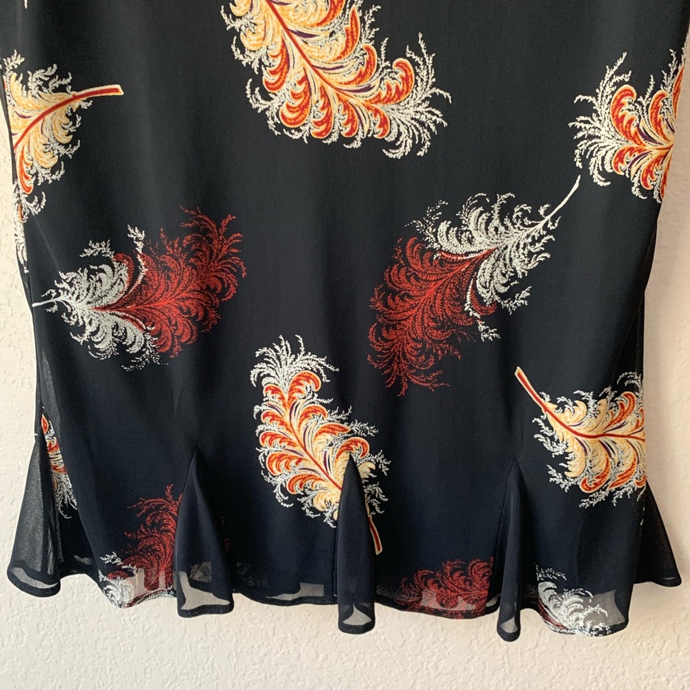 Express Black Feather Print Fairy Grunge Whimsigoth Knit Skirt Size XS - Picture 4 of 6
